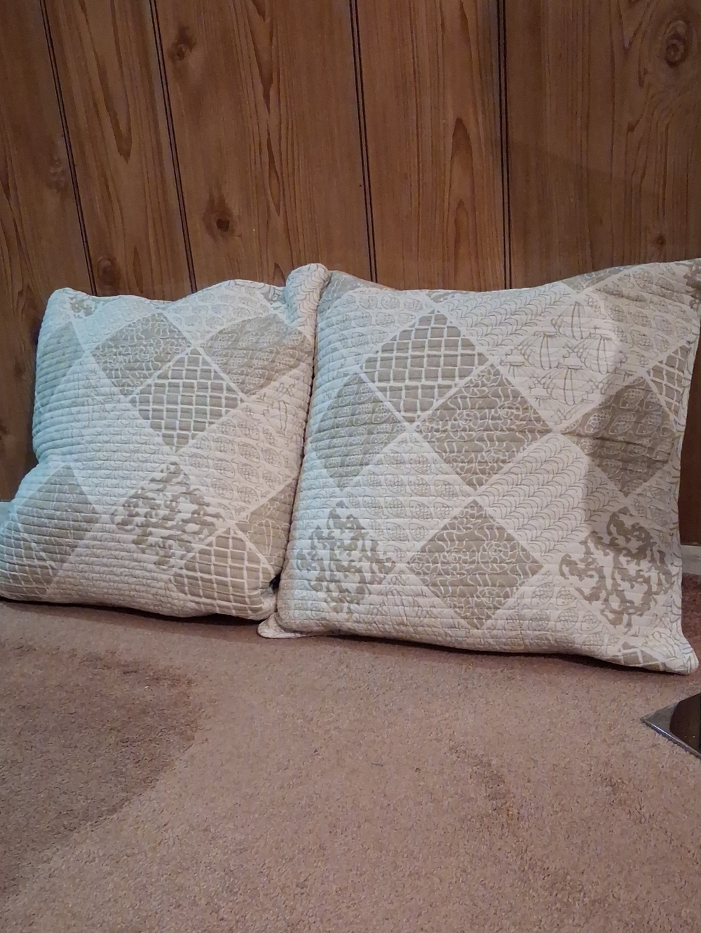 Neutral Patchwork Decorative Pillow Covers - Set of 2